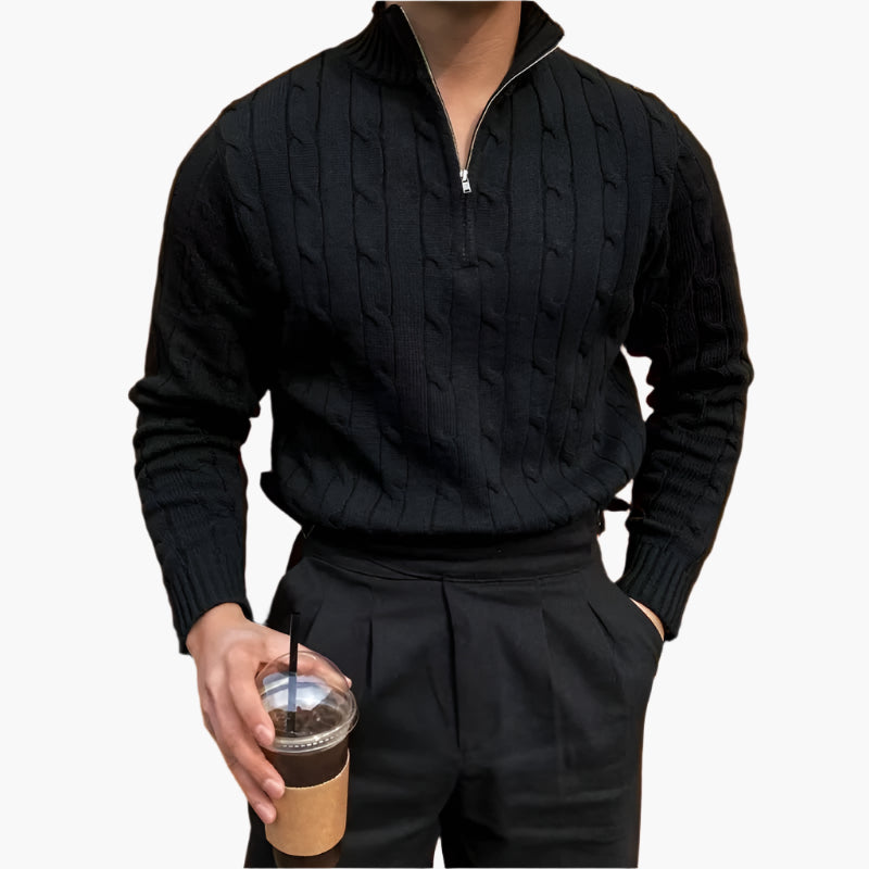 Suéter Elegante con Medio Cierre – Ropa de Hombre