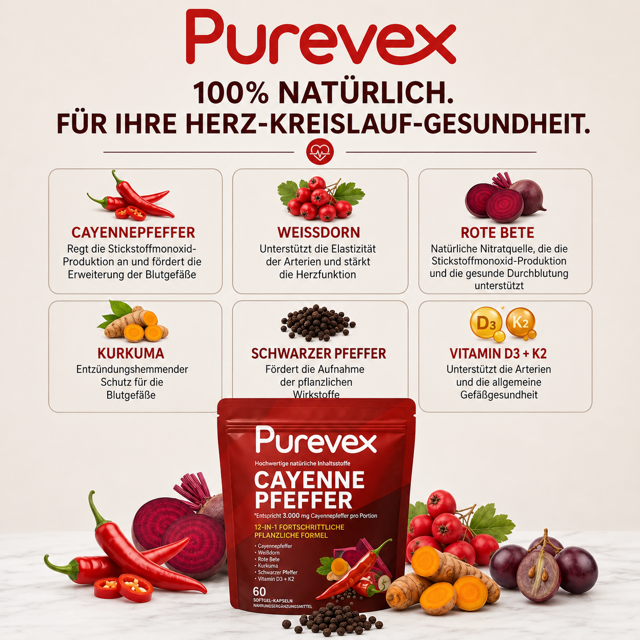 Purevex Cayennepfeffer-Kapseln