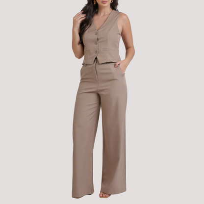 Conjunto de Chaleco y Pantalones a Medida para Mujer - Moda Elegante