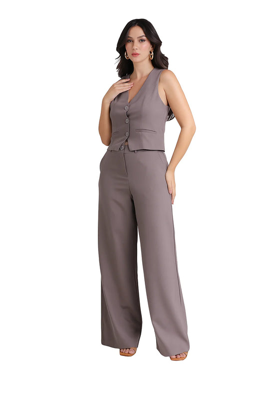 Conjunto de Chaleco y Pantalones a Medida para Mujer - Moda Elegante