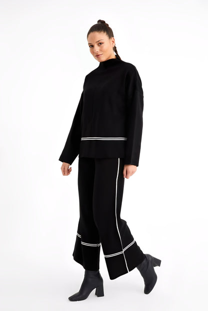 Conjunto de Suéter y Pantalones de Punto para Invierno Mujer